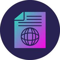 Web Document Glyph Gradient Circle Icon Design vector