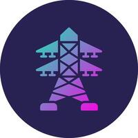 Power Tower Glyph Gradient Circle Icon Design vector