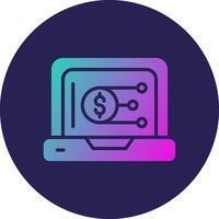 Digital Currency Glyph Gradient Circle Icon Design vector