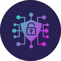 Cyber Security Glyph Gradient Circle Icon Design vector