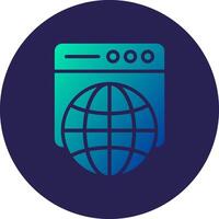 Web Hosting Glyph Gradient Circle Icon Design vector