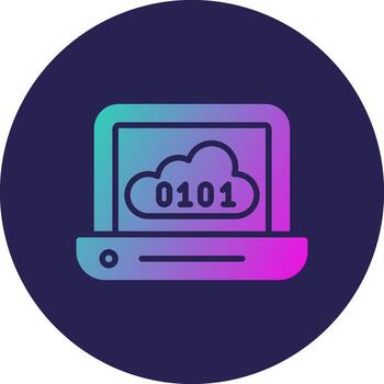 binario código glifo degradado circulo icono diseño vector