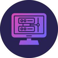 OnGlyph Gradient Circle Server Glyph Gradient Circle Icon Design vector