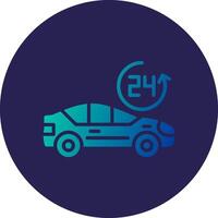 24 Hours Glyph Gradient Circle Icon Design vector