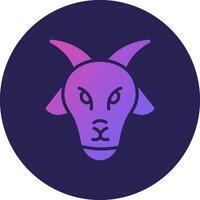 Goat Glyph Gradient Circle Icon Design vector