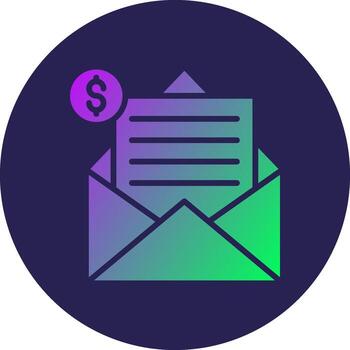 Mail Glyph Gradient Circle Icon Design vector