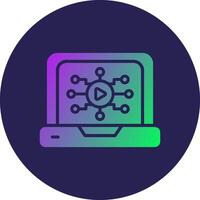 Media Glyph Gradient Circle Icon Design vector