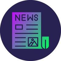 Newspaper Glyph Gradient Circle Icon Design vector