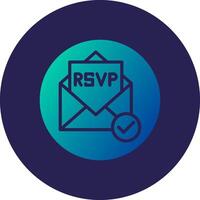 Rsvp Glyph Gradient Circle Icon Design vector