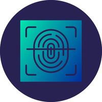 Fingerprint Scanner Glyph Gradient Circle Icon Design vector