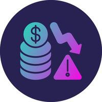 Financial Risk Glyph Gradient Circle Icon Design vector