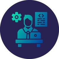 Software Developer Glyph Gradient Circle Icon Design vector
