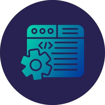 Web Programming Glyph Gradient Circle Icon Design vector