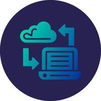 Data Transfer Glyph Gradient Circle Icon Design vector