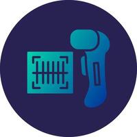 Barcode Scanner Glyph Gradient Circle Icon Design vector