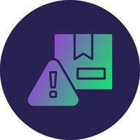 Warning Glyph Gradient Circle Icon Design vector