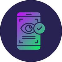 Visibility Glyph Gradient Circle Icon Design vector