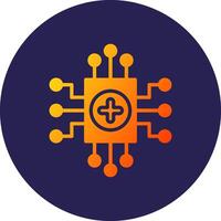 Tech Glyph Gradient Circle Icon Design vector