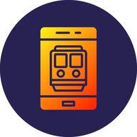 Smartphone Glyph Gradient Circle Icon Design vector