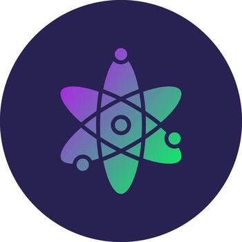 Atom Glyph Gradient Circle Icon Design vector