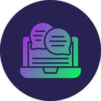 Discussion Glyph Gradient Circle Icon Design vector