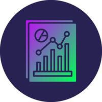Data Analyst Glyph Gradient Circle Icon Design vector