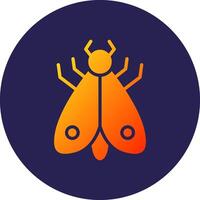 Moth Glyph Gradient Circle Icon Design vector
