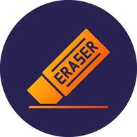 Eraser Glyph Gradient Circle Icon Design vector