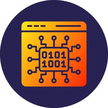 Binary Code Glyph Gradient Circle Icon Design vector