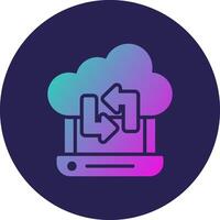 Syncing Glyph Gradient Circle Icon Design vector