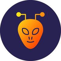 Alien Glyph Gradient Circle Icon Design vector