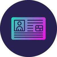 Id Card Glyph Gradient Circle Icon Design vector