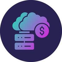 Cloud Database Glyph Gradient Circle Icon Design vector