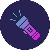 Flashlight Glyph Gradient Circle Icon Design vector