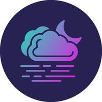 Fog Glyph Gradient Circle Icon Design vector