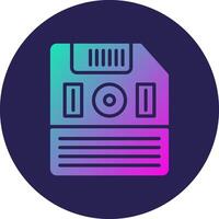 Floppy Disk Glyph Gradient Circle Icon Design vector