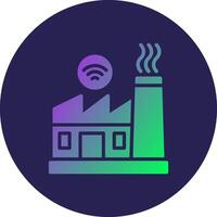 Factory Glyph Gradient Circle Icon Design vector