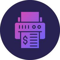 Printer Glyph Gradient Circle Icon Design vector