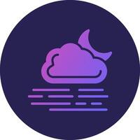 Foggy Night Glyph Gradient Circle Icon Design vector