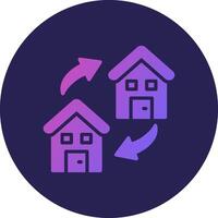 Moving House Glyph Gradient Circle Icon Design vector
