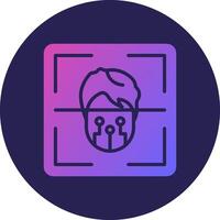 Face Scanner Glyph Gradient Circle Icon Design vector