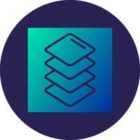 Layers Glyph Gradient Circle Icon Design vector