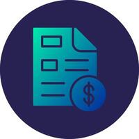 Invoice Glyph Gradient Circle Icon Design vector