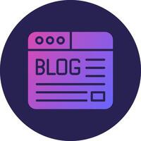 Blog Glyph Gradient Circle Icon Design vector