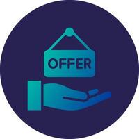Offer Glyph Gradient Circle Icon Design vector
