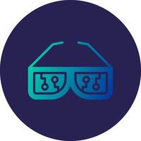 Smart Glasses Glyph Gradient Circle Icon Design vector