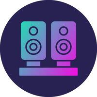 Speakers Glyph Gradient Circle Icon Design vector