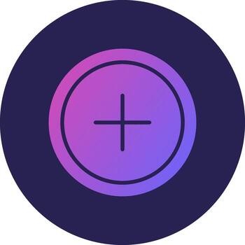 Add Glyph Gradient Circle Icon Design vector