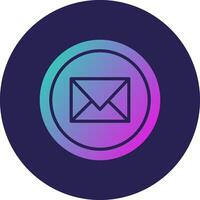 Mail Glyph Gradient Circle Icon Design vector