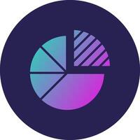 Pie Chart Glyph Gradient Circle Icon Design vector